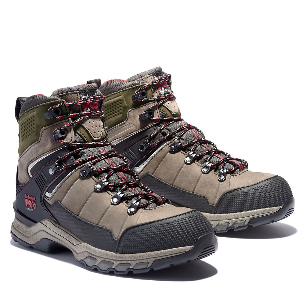 Bocanci De Muncă Timberland Barbati Masline Verzi/Negrii - Pro® Hypercharge Trd Waterproof Soft-Toe